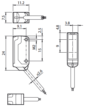 三角測(cè)量傳感器外形尺寸 三角測(cè)量傳感器外形尺寸